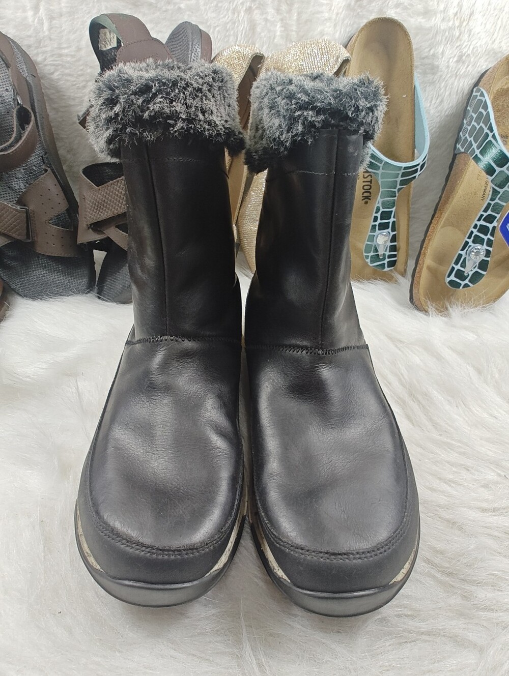 Chaco Borealis Black Leather Waterproof Boots Women’s Size 10 Shoes